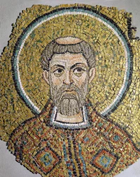 St. Ursicinus: Fragment eines Mosaiks aus der Basilica Ursiana, der ehemaligen Kathedrale von Ravenna
